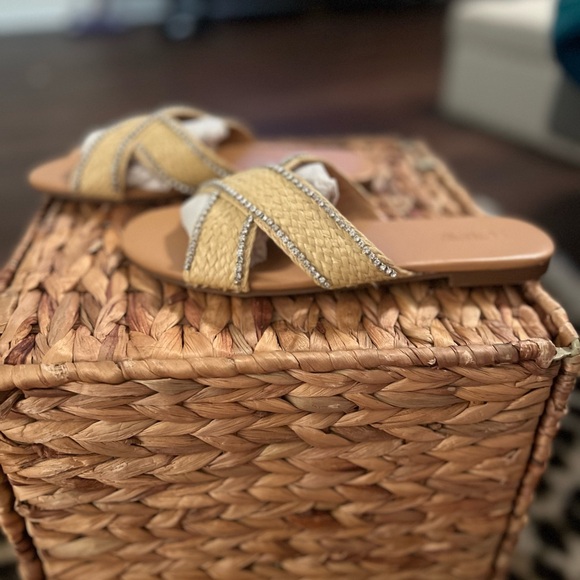 JCREW Raffia Sandals with Rhinestones - Picture 3 of 4